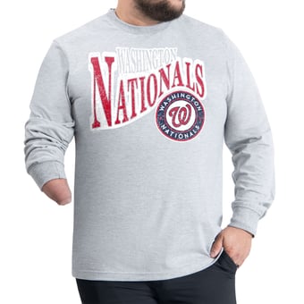 Men's G-III Sports by Carl Banks  Gray Washington Nationals Adaptive Twisted Team Long Sleeve T-Shirt