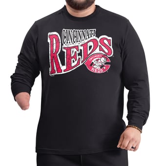 Men's G-III Sports by Carl Banks  Black Cincinnati Reds Adaptive Twisted Team Long Sleeve T-Shirt