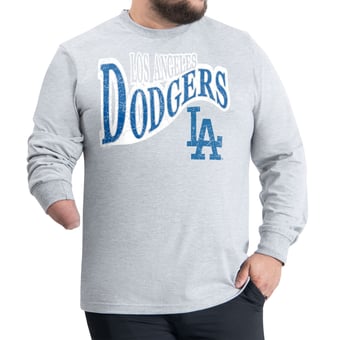 Men's G-III Sports by Carl Banks  Gray Los Angeles Dodgers Adaptive Twisted Team Long Sleeve T-Shirt