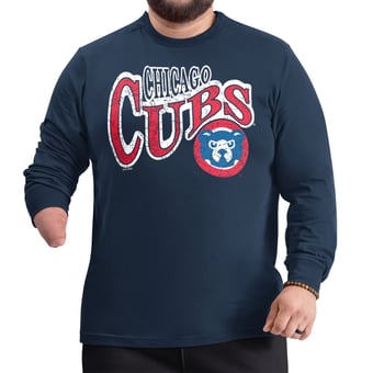 Men's G-III Sports by Carl Banks  Navy Chicago Cubs Adaptive Twisted Team Long Sleeve T-Shirt