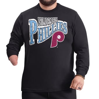 Men's G-III Sports by Carl Banks  Black Philadelphia Phillies Adaptive Twisted Team Long Sleeve T-Shirt