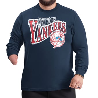 Men's G-III Sports by Carl Banks  Navy New York Yankees Adaptive Twisted Team Long Sleeve T-Shirt