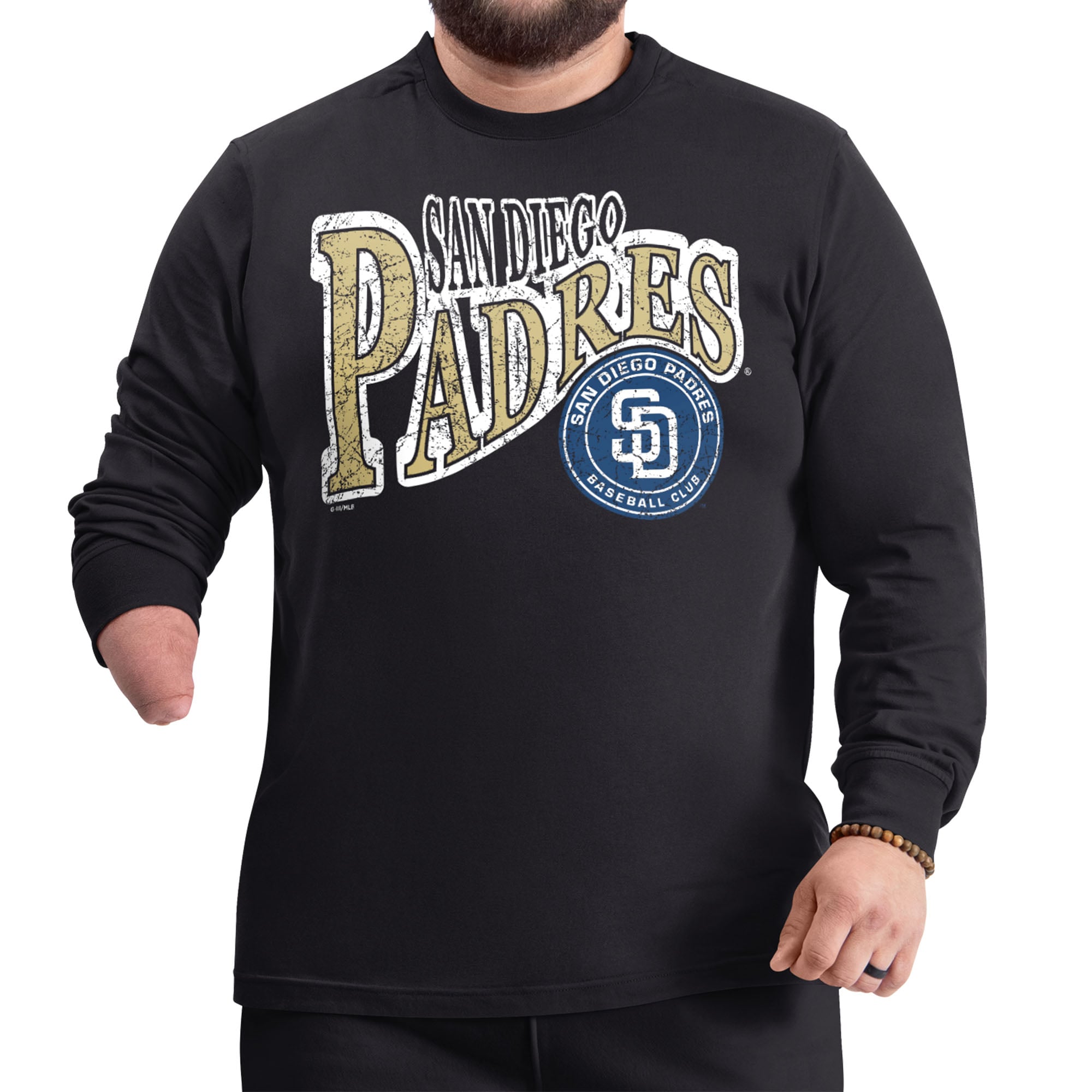 Men's G-III Sports by Carl Banks  Black San Diego Padres Adaptive Twisted Team Long Sleeve T-Shirt
