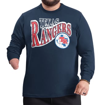 Men's G-III Sports by Carl Banks  Navy Texas Rangers Adaptive Twisted Team Long Sleeve T-Shirt