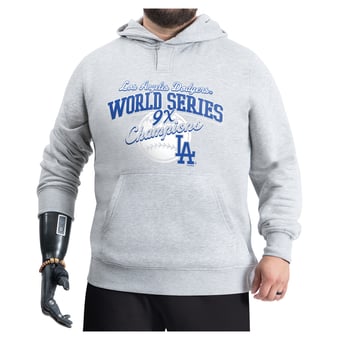 Men's G-III Sports by Carl Banks  Gray Los Angeles Dodgers Adaptive 9x World Series Champions Fleece Hoodie