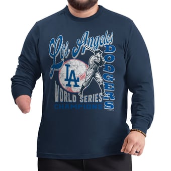 Men's G-III Sports by Carl Banks  Navy Los Angeles Dodgers Adaptive Throwback World Series Long Sleeve T-Shirt