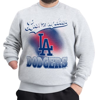 Men's G-III Sports by Carl Banks  Gray Los Angeles Dodgers Adaptive Ombre City Fleece Sweatshirt