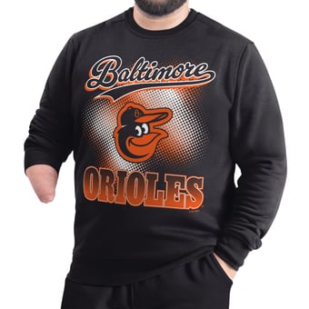 Men's G-III Sports by Carl Banks  Black Baltimore Orioles Adaptive Ombre City Fleece Sweatshirt
