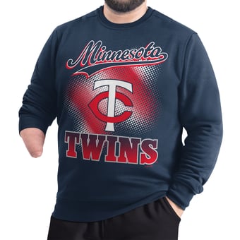 Men's G-III Sports by Carl Banks  Navy Minnesota Twins Adaptive Ombre City Fleece Sweatshirt