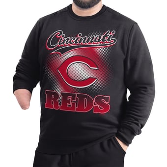 Men's G-III Sports by Carl Banks  Black Cincinnati Reds Adaptive Ombre City Fleece Sweatshirt