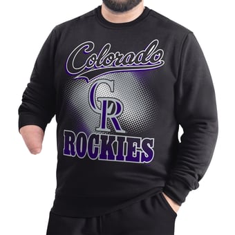 Men's G-III Sports by Carl Banks  Black Colorado Rockies Adaptive Ombre City Fleece Sweatshirt