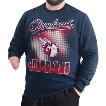 Men's G-III Sports by Carl Banks  Navy Cleveland Guardians Adaptive Ombre City Fleece Sweatshirt