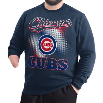 Men's G-III Sports by Carl Banks  Navy Chicago Cubs Adaptive Ombre City Fleece Sweatshirt