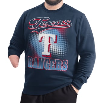Men's G-III Sports by Carl Banks  Navy Texas Rangers Adaptive Ombre City Fleece Sweatshirt