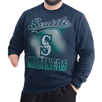 Men's G-III Sports by Carl Banks  Navy Seattle Mariners Adaptive Ombre City Fleece Sweatshirt