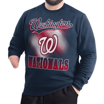 Men's G-III Sports by Carl Banks  Navy Washington Nationals Adaptive Ombre City Fleece Sweatshirt