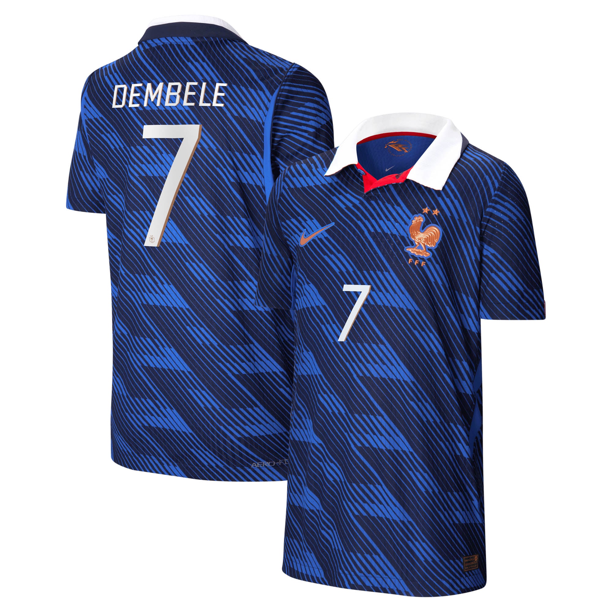 Maillot France Nike FFF Domicile Match Aero-Fit 26 - Enfant avec flocage Dembele 7