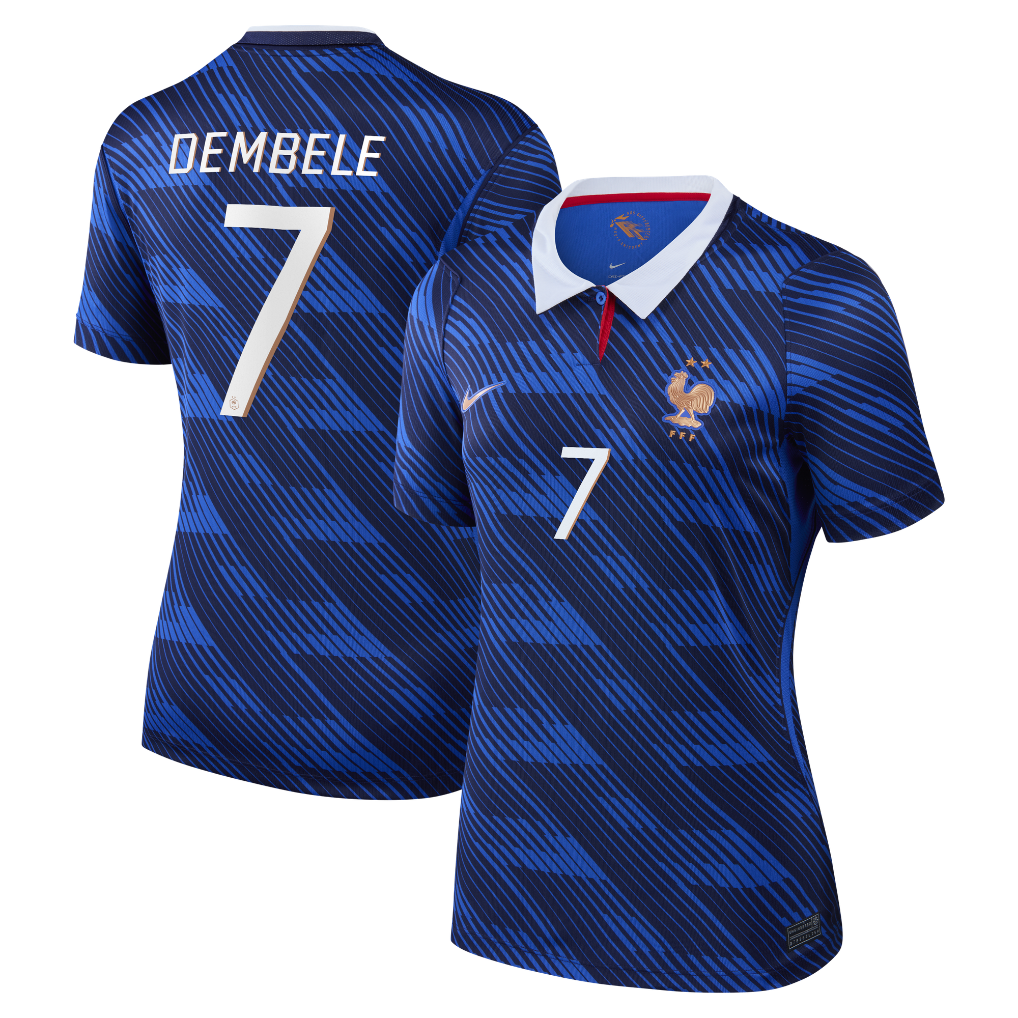 Maillot France Nike FFF Domicile Stadium 26 - Femme avec flocage Dembele 7