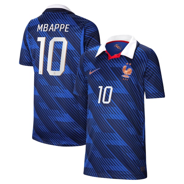 Maillot France Nike FFF Domicile Stadium 26 - Enfant avec flocage Mbappe 10