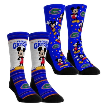 Unisex Rock Em  Blue Florida Gators Mickey Mouse Two-Pack Crew Socks Set