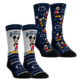 Unisex Rock Em  Navy Penn State Nittany Lions Mickey Mouse Two-Pack Crew Socks Set