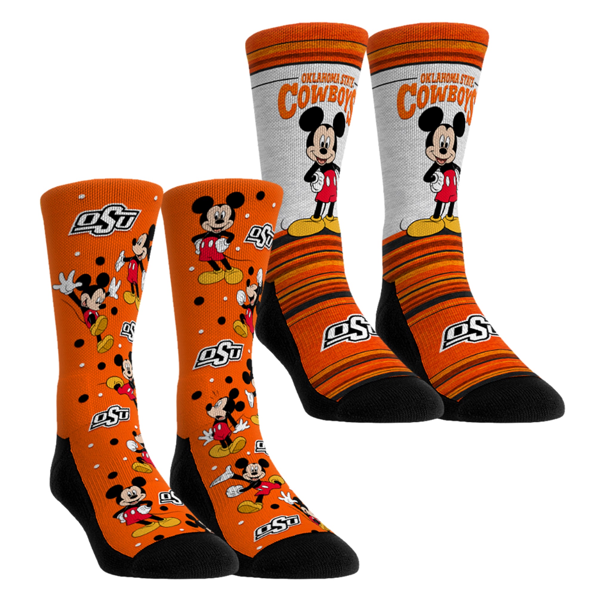 Youth Rock Em Socks Oklahoma State Cowboys Mickey Mouse Two-Pack Crew Socks Set