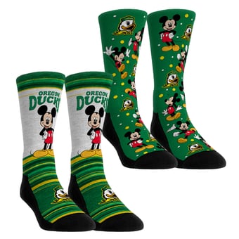 Youth Rock Em  Green Oregon Ducks Mickey Mouse Two-Pack Crew Socks Set