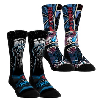 Unisex Rock Em  Red Ole Miss Rebels Star Wars Empire Two-Pack Crew Socks Set