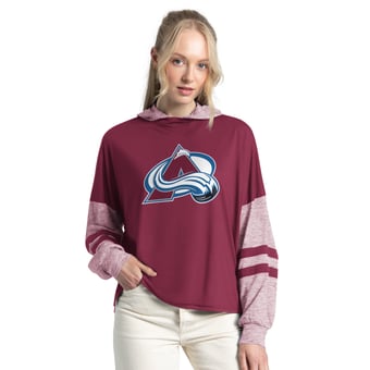 Women's Starter Maroon Colorado Avalanche Fuel Up Long Sleeve Hooded T-Shirt