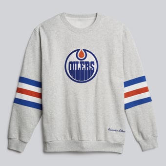 Men's lululemon Heathered Core Ultra Light Grey Edmonton Oilers Steady State Crew Sweatshirt