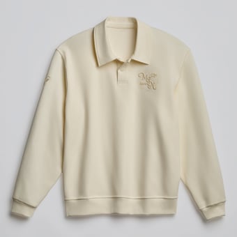 Men's lululemon Coconut Ivory Minnesota Wild Smooth Double-Knit Long-Sleeve Polo