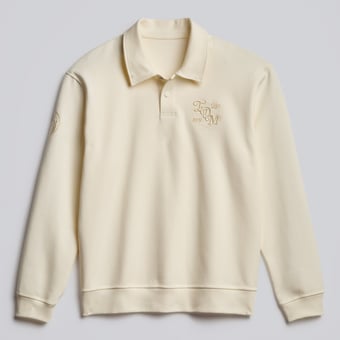 Men's lululemon Coconut Ivory Edmonton Oilers Smooth Double-Knit Long-Sleeve Polo
