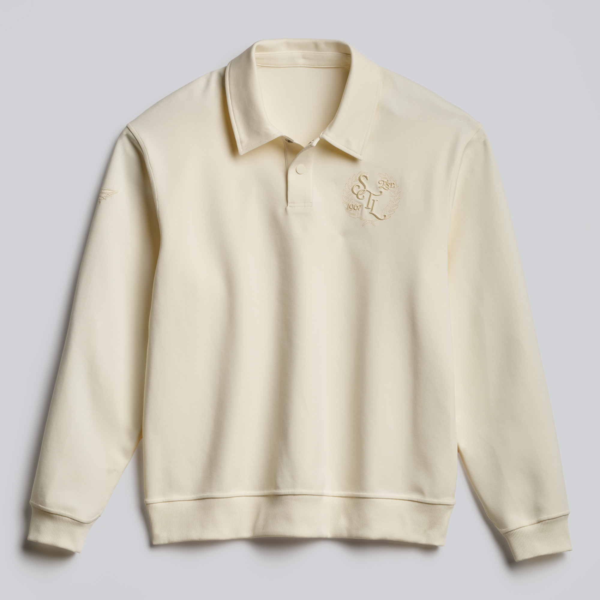 Men's lululemon Coconut Ivory St. Louis Blues Smooth Double-Knit Long-Sleeve Polo