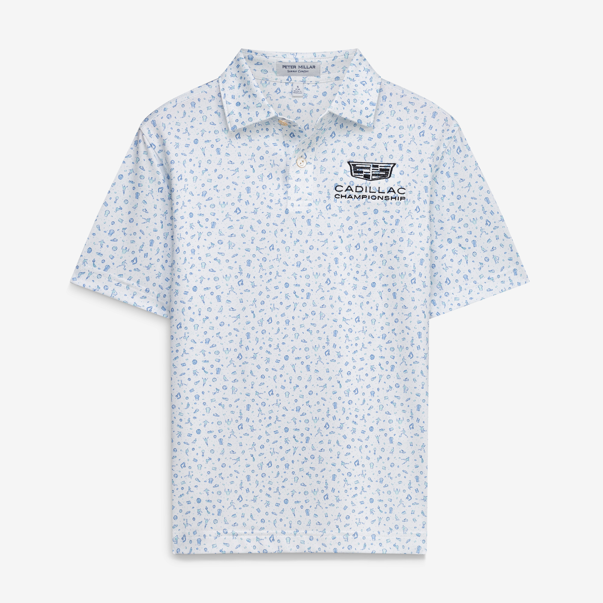 Youth Peter Millar White Cadillac Championship Goalie Performance Jersey Polo Youth Peter Millar White Cadillac Championship Goalie Performance Jersey Polo