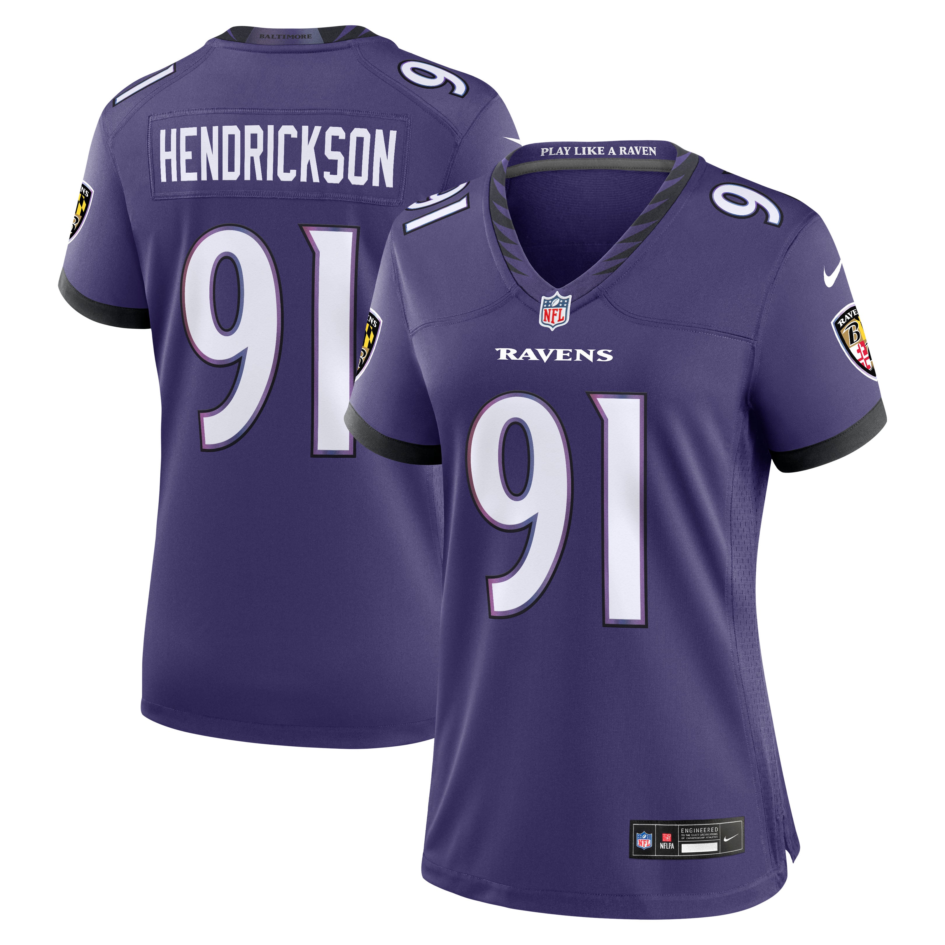 Women's Nike Trey Hendrickson Purple Baltimore Ravens Team Game Jersey