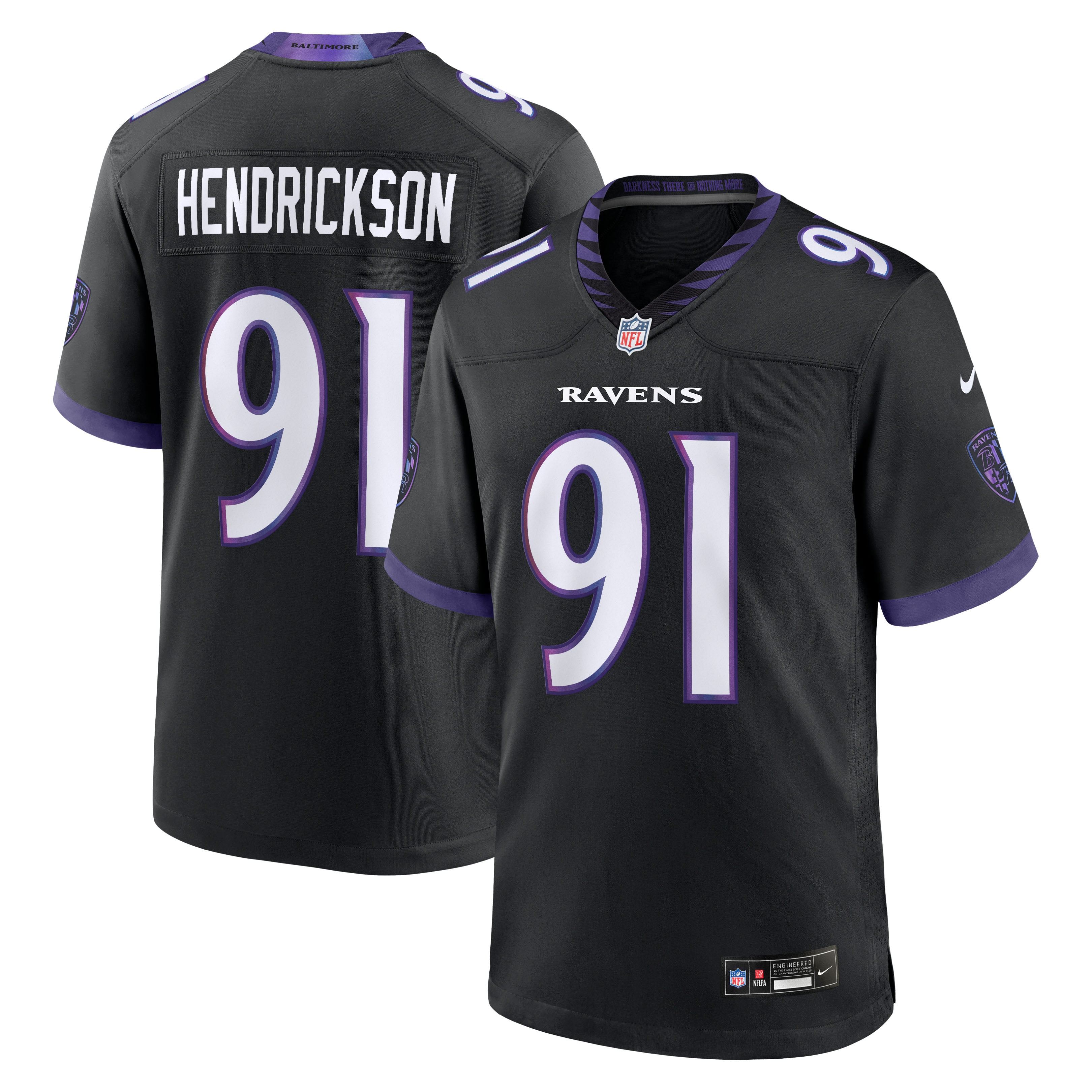 Men's Nike Trey Hendrickson Black Baltimore Ravens Alternate Game Jersey
