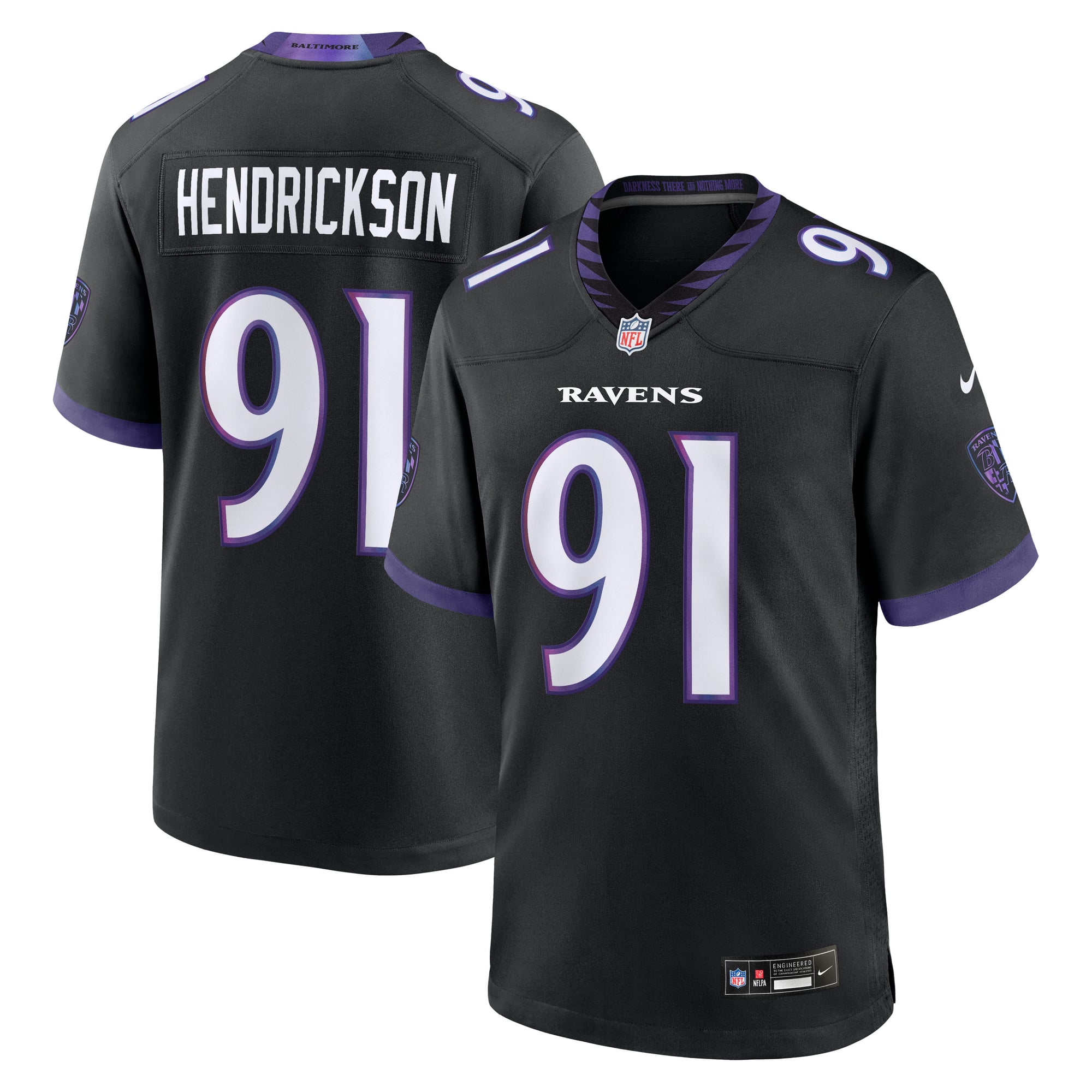 Men's Nike Trey Hendrickson Black Baltimore Ravens Alternate Game Jersey