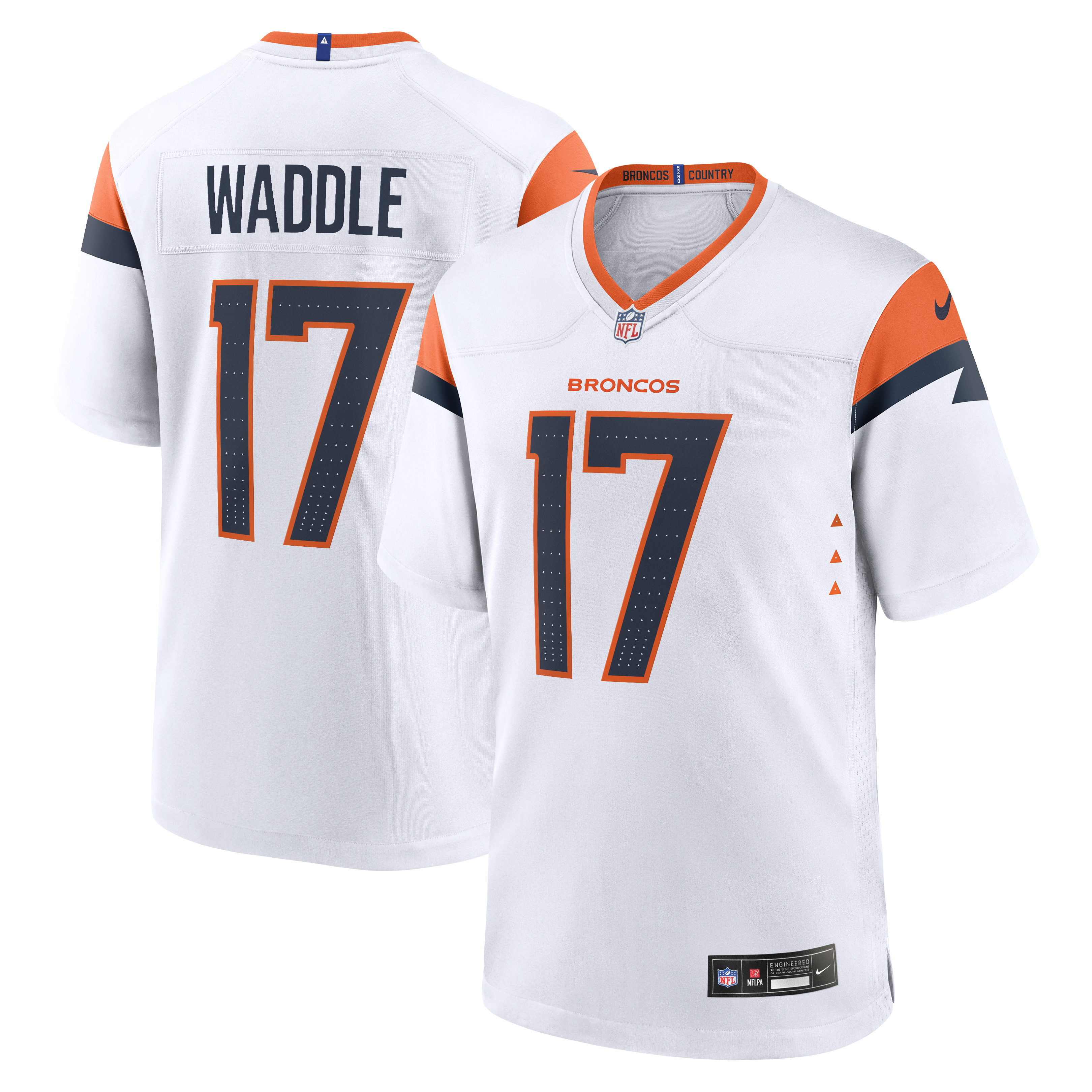 Men's Nike Jaylen Waddle White Denver Broncos Game Jersey