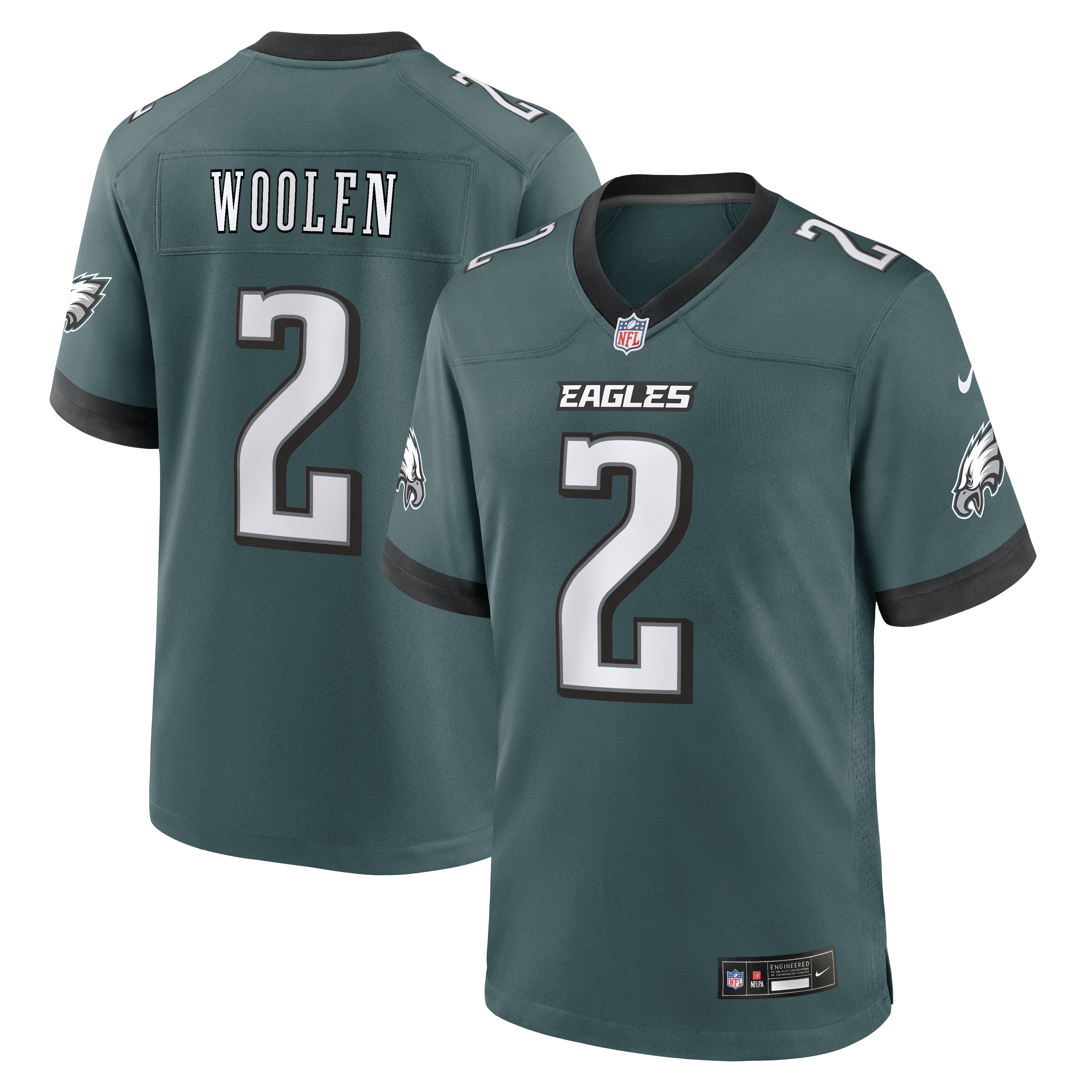 Men's Nike Tariq Woolen Midnight Green Philadelphia Eagles Team Game Jersey