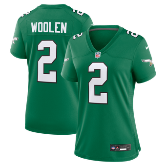 Women's Nike Tariq Woolen  Kelly Green Philadelphia Eagles Alternate Game Jersey