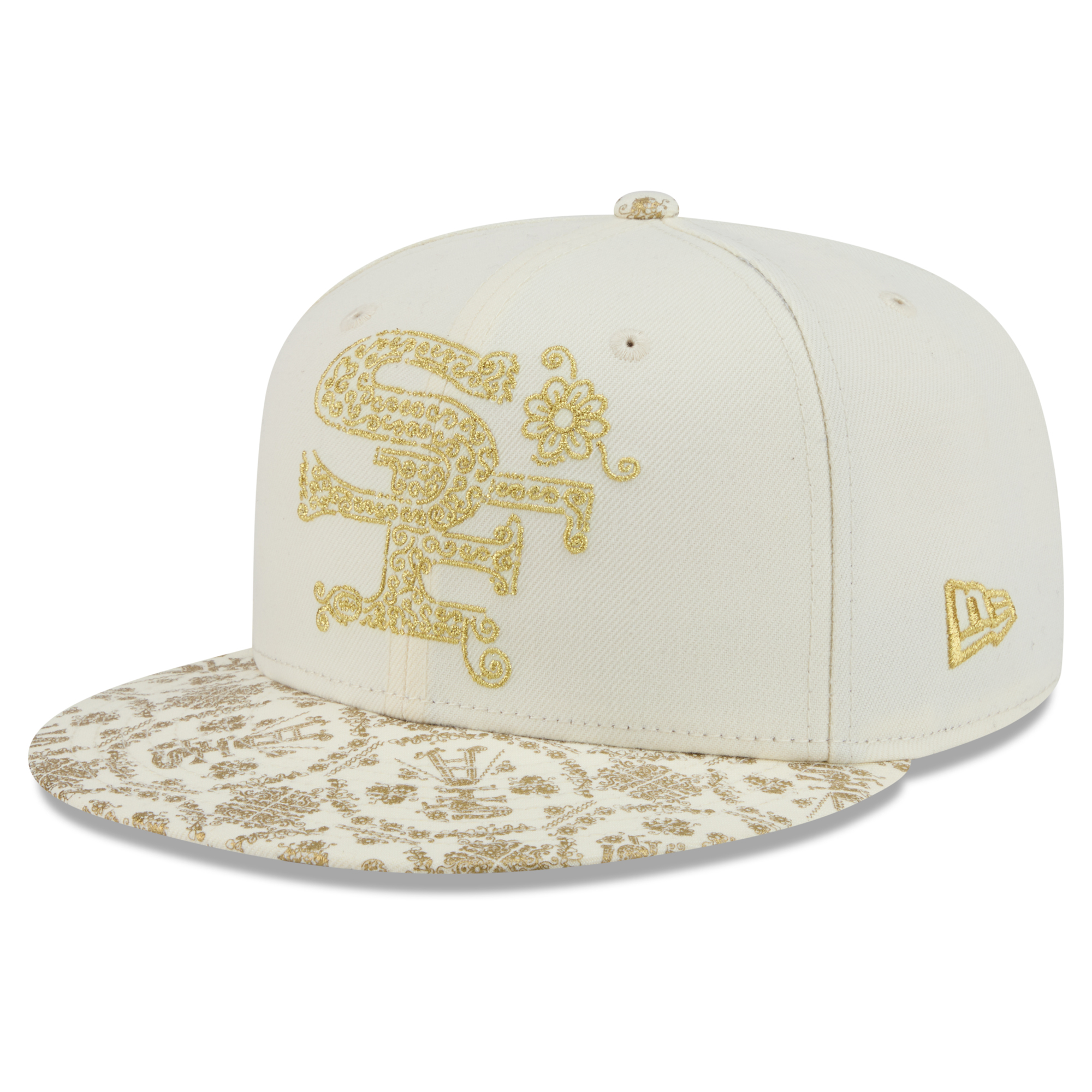 Men's New Era Cream/Gold San Francisco 49ers Latino Heritage 9FIFTY Snapback Hat
