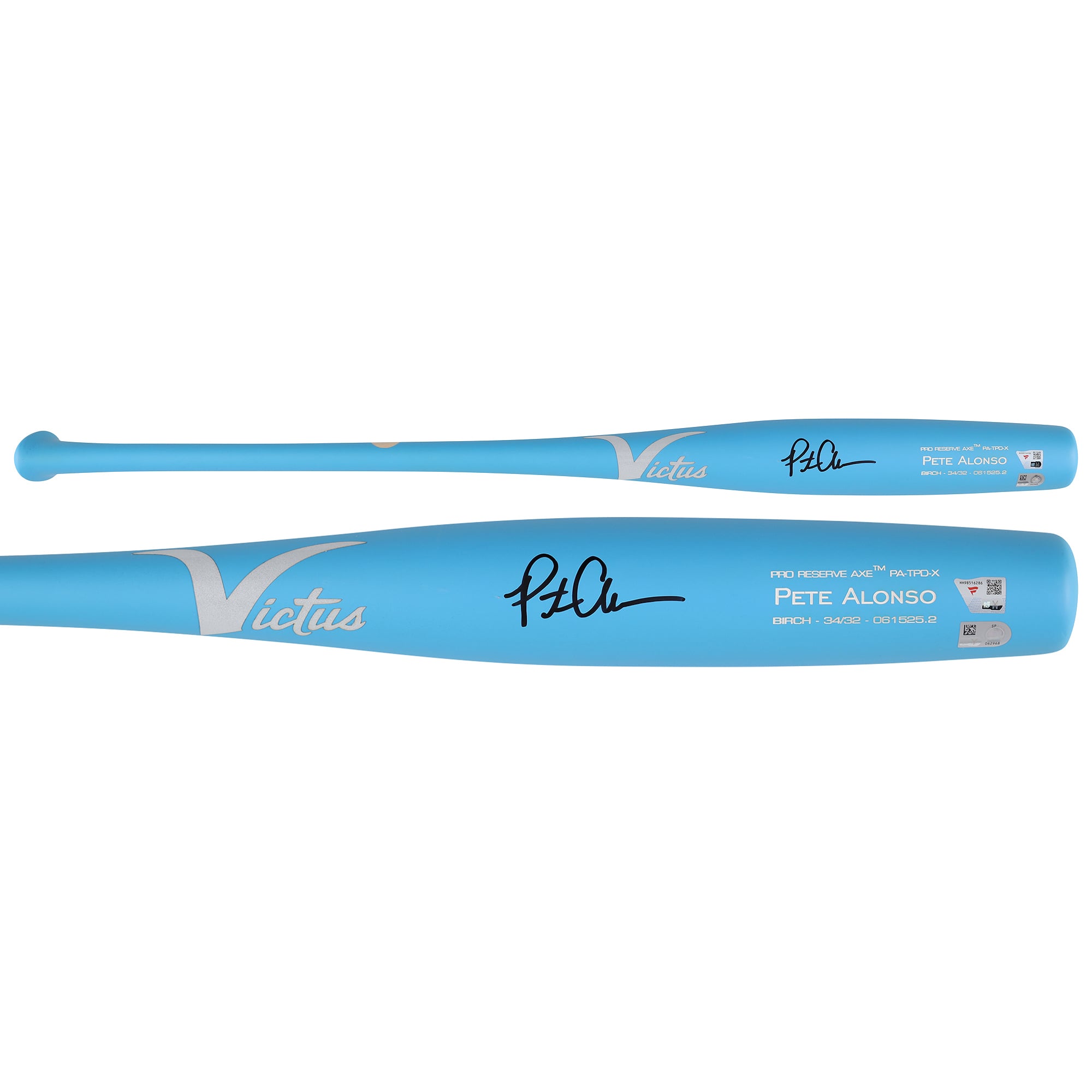 Pete Alonso New York Mets Autographed Player-Issued Blue Victus Bat from the 2025 MLB Season