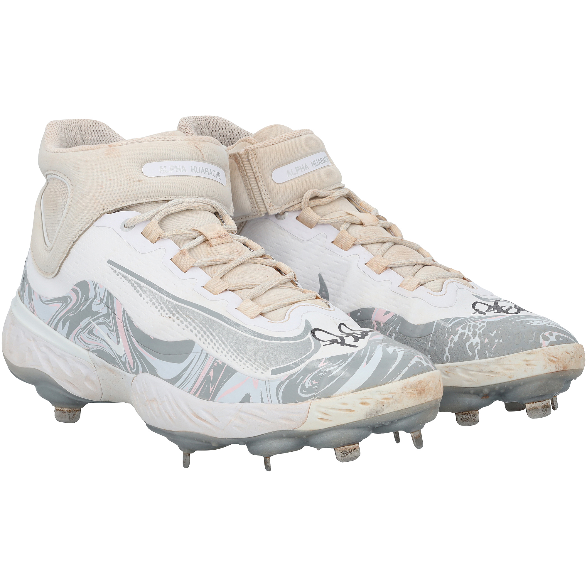 Pete Alonso New York Mets Autographed Game-Used White/Gray Nike Cleats from the 2025 MLB Season - NR81043703-04
