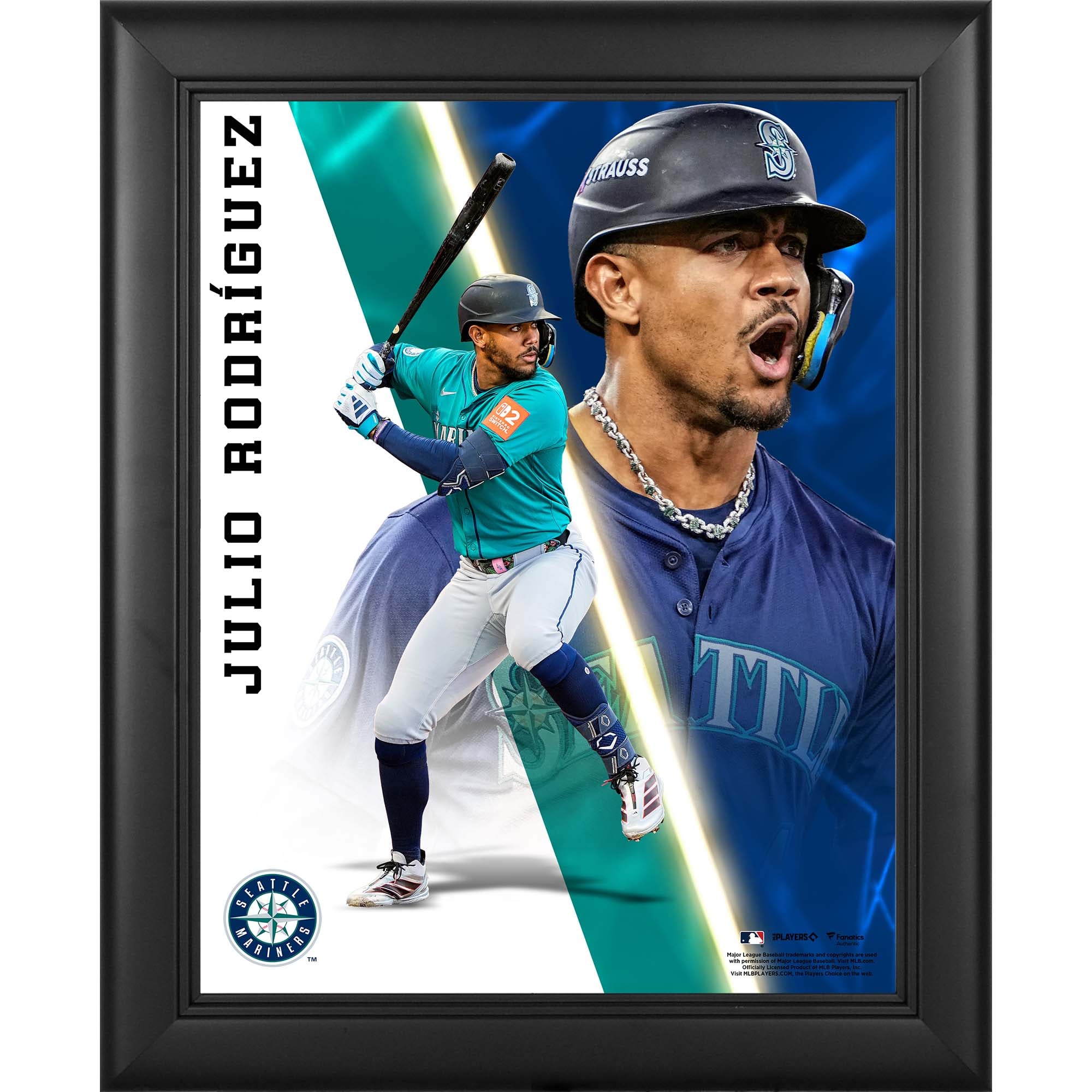 Julio Rodriguez Seattle Mariners Framed 13" x 16" Radiance Collage