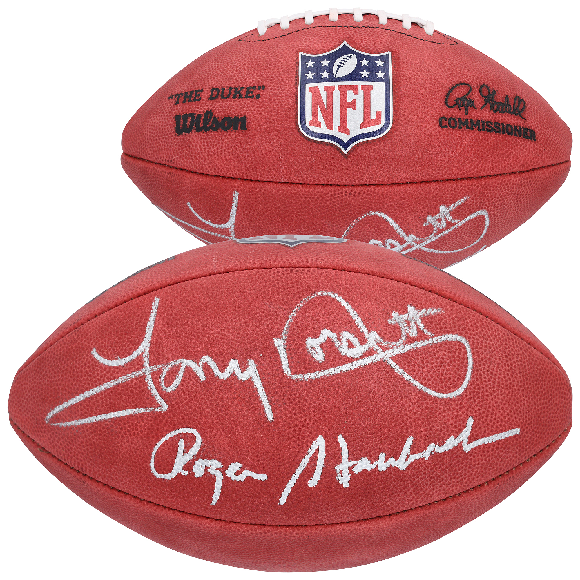 Roger Staubach & Tony Dorsett Dallas Cowboys Autographed Duke Full Color Football