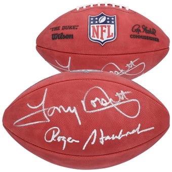 Roger Staubach & Tony Dorsett Dallas Cowboys Autographed Duke Full Color Football