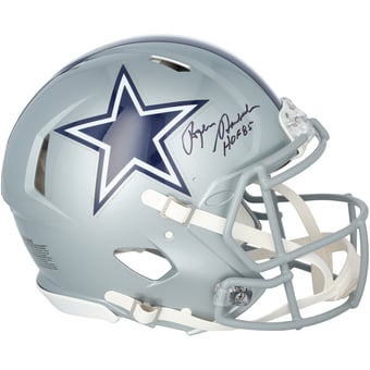 "Roger Staubach Dallas Cowboys Autographed Riddell Speed Authentic Helmet with ""HOF 85"" Inscription"