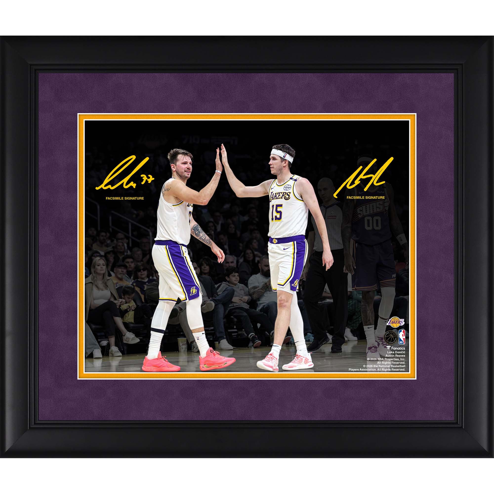 Luka Dončić & Austin Reaves Los Angeles Lakers Facsimile Signature Framed 11" x 14" Spotlight Photograph