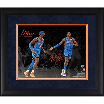 Shai Gilgeous-Alexander & Jalen Williams Oklahoma City Thunder Facsimile Signature Framed 11" x 14" Spotlight Photograph