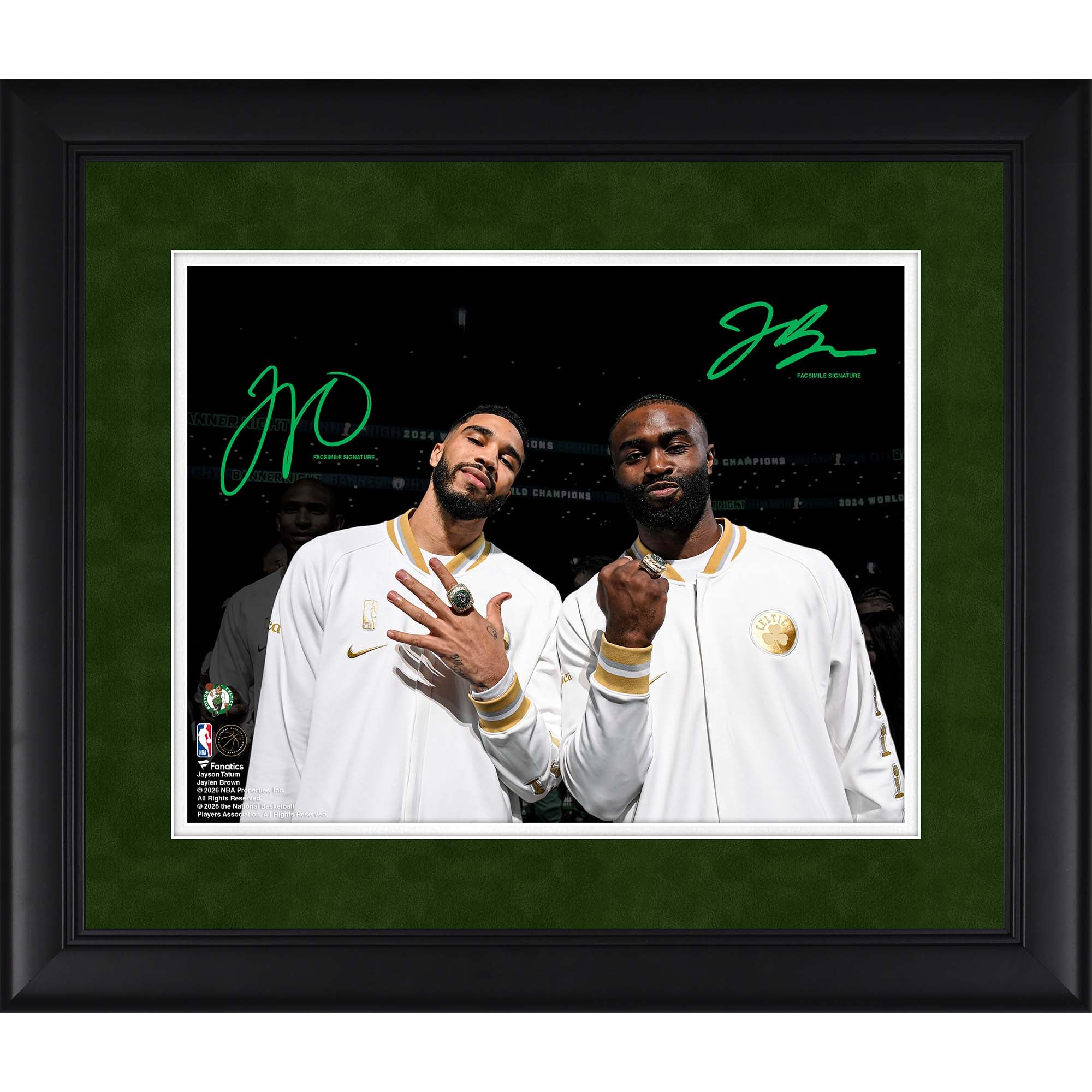 Jayson Tatum & Jaylen Brown Boston Celtics Facsimile Signature Framed 11" x 14" Spotlight Photograph